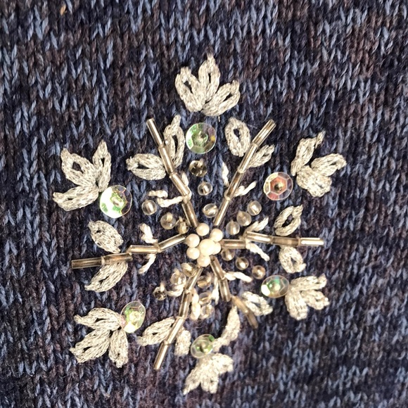 Hand Knit Ms.Lee Christmas holidays cardigan Sz L - Picture 3 of 8